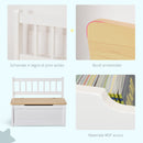 Cassapanca per Bambini 2 in 1 60x30x50 cm in Legno Bianca