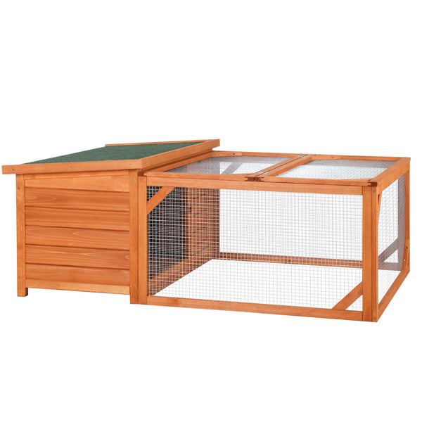 Gartenstall 125,5 x 100 x 49 cm mit Haus und orangefarbenem Gehege online