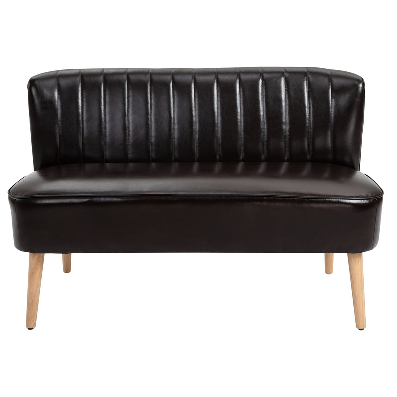 Divano 2 Posti 117x56,5x77 cm in Similpelle Marrone Scuro