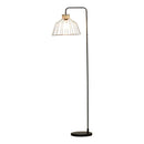 Lampada da Terra 44x34x154 cm in Metallo e Rattan Nero