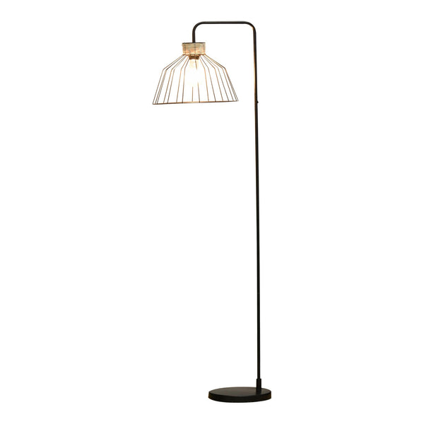 Stehlampe 44x34x154 cm aus Metall und schwarzem Rattan acquista