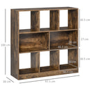 Libreria 3 Ripiani 8 Vani 97,5x30x100 cm in MDF Marrone Rustico