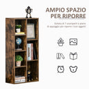 Libreria 5 Ripiani 7 Cubi 50x24x106 cm in MDF Marrone Rustico
