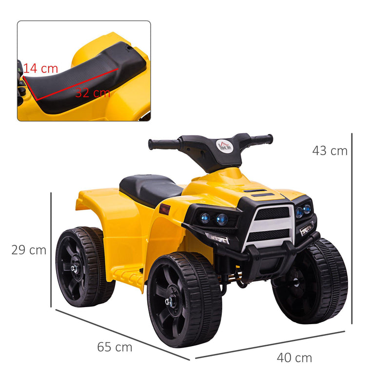 Mini Quad Elettrico per Bambini 6V Nero e Giallo