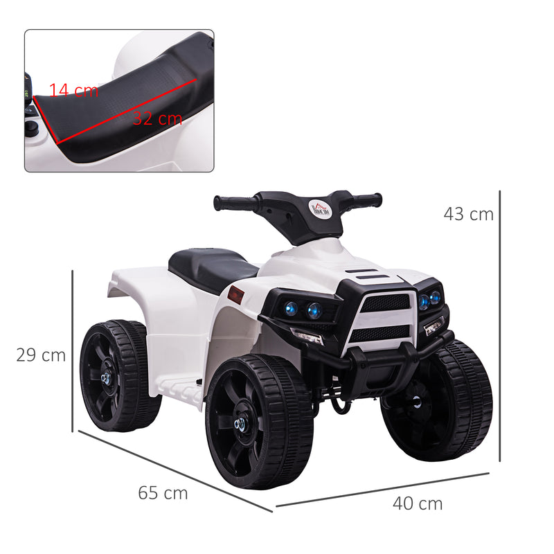 Mini Quad Elettrico per Bambini 6V Nero Bianco