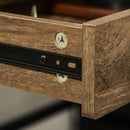 Scrivania Moderna 110x55x75 cm in Metallo e MDF Nero e Marrone