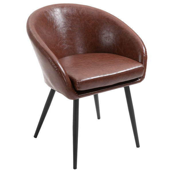 Gepolsterter Stuhl 61x58x74 cm in braunem Kunstleder online