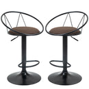 Set 2 Sgabelli da Bar 51x46x78/100 cm in Metallo Nero e Marrone