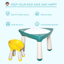 Set Tavolino con Sedia per Bambini in ABS Giallo e Verde