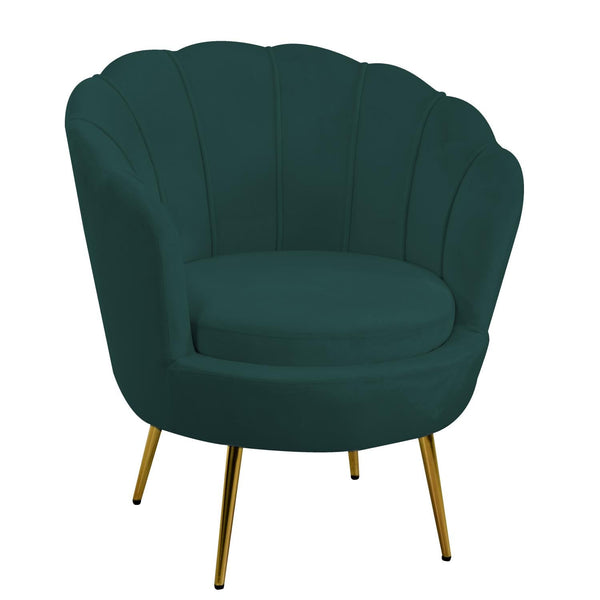 online Poltrona Imbottita 73x72xh49/77 cm in Tessuto Velluto Tulipan Blu Petrolio