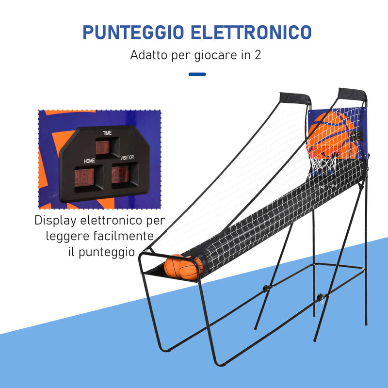 Canestro da Basket con Scivolo e Segnapunti Elettronico 66x207x206 cm
