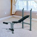 Panca Piana Sollevamento Pesi e Addominali Regolabile con Porta Bilanciere 165x68×114 cm Nera