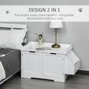 Lettiera per Gatti a 2 Ante con Portaoggetti Laterale 88,5x48x51,5 cm Bianca