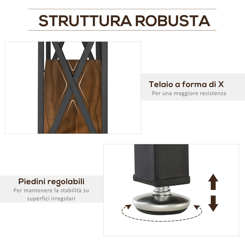 Tavolo Consolle per Ingresso 3 Ripiani 120x23,5x75 cm Noce e Nero