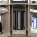 Scrivania Angolare Porta PC 90x90x83,5 cm Legno Truciolato Rovere