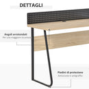 Scrivania con Foro Passacavi 110x48x90 cm in Legno e Metallo Nero