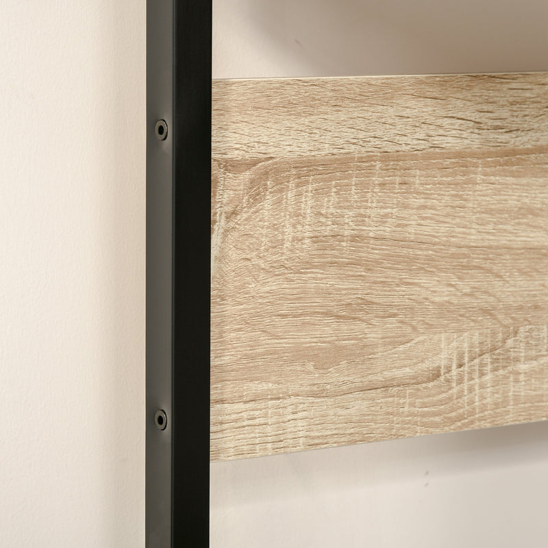 Scrivania con Foro Passacavi 110x48x90 cm in Legno e Metallo Nero