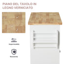 Carrello da Cucina Portavivande con Cassetti e Portaspezie 111x44,5x82,5 cm in Legno Bianco