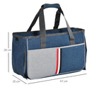 Trasportino per Cani e Gatti 47x20x28 cm in Oxford con Rete Traspirante Blu