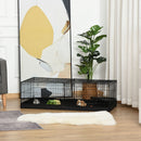 Gabbia per Roditori 118x59x36 cm in Metallo e Tela Nera