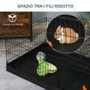 Gabbia per Roditori 118x59x36 cm in Metallo e Tela Nera