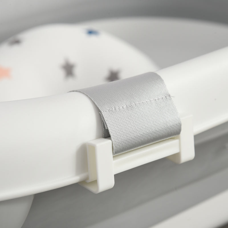 Vaschetta Bagnetto Pieghevole per Bambini 81,5x50,5x23,5 cm 0-3 Anni Grigio Bianco