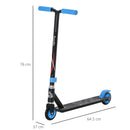 Monopattino per Bambini 64,5x37x76 cm in Metallo e Alluminio Nero