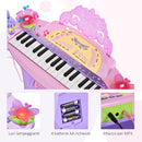 Pianola 32 Tasti con Sgabello e Microfono Karaoke Mp3 e Registratore Rosa