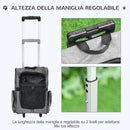 Trolley Zaino Trasportino per Cani e Gatti 42x25x55 cm in Oxford con Rete Traspirante Grigio