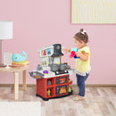 Cucina Giocattolo per Bambini 56x25,5x61 cm con Utensili Bianco e Rossa