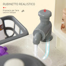 Cucina Giocattolo per Bambini 56x25,5x61 cm con Utensili Bianco e Rossa