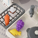 Cucina Giocattolo per Bambini 56x25,5x61 cm con Utensili Bianco e Rossa