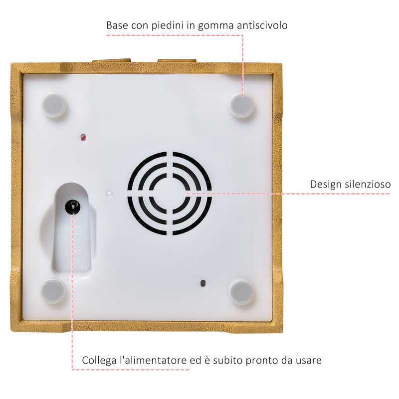Diffusore di Aromi Oli Essenziali Vaporizzatore con Luci in Legno