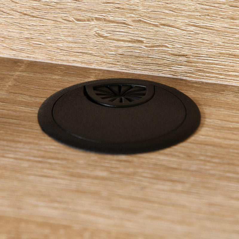 Scrivania da Ufficio 84x45x85 cm in Legno e Metallo Rovere