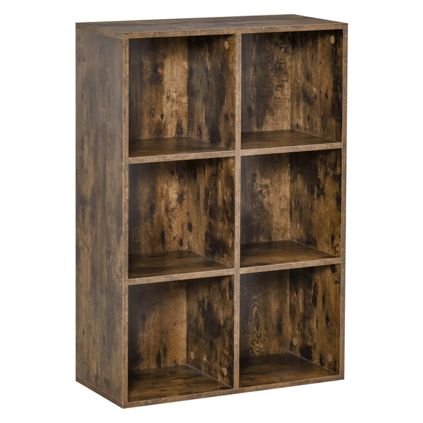 Bücherregal 6 Regale 65,5 x 30 x 97,5 cm in Brown Wood acquista