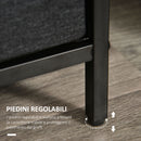 Cassettiera Multiuso 58x29x81,5 cm 2 Ripiani 3 Cassetti in Tessuto Grigio