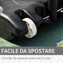 Canestro da Basket da Esterno Altezza Regolabile 160-210 cm in Acciaio con Ruote Nero