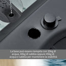 Canestro da Basket da Esterno Altezza Regolabile 160-210 cm in Acciaio con Ruote Nero