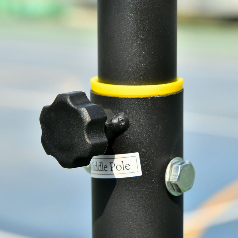 Canestro da Basket da Esterno Altezza Regolabile 160-210 cm in Acciaio con Ruote Nero