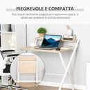 Scrivania Pieghevole 81,5x70x84 cm in Metallo e Truciolare Bianco