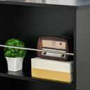 Tavolo Alto da Bar 112x57x106 cm con Mensole in Legno Nero