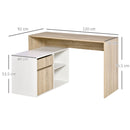Scrivania Angolare da Ufficio 120x92x75,5 cm in Legno Rovere e Bianco