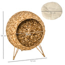 Cuccia per Gatti Ø52,58 cm in Rattan Sintentico Marrone