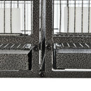 Voliera Doppia Gabbia per Uccelli 95x45,5x102 cm in Metallo con Ruote Grigia