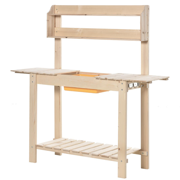 acquista Gartenwerkbank 100x40x140 cm in Naturholz