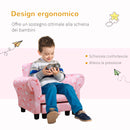 Poltroncina Imbottita per Bambini 57x42x45 cm con Poggiapiedi Rosa