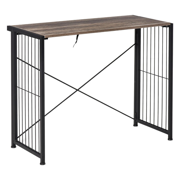 Klappbarer Schreibtisch 90x45x74 cm aus Holz und braunem Metall prezzo