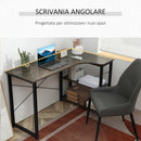 Scrivania Angolare da Ufficio 120x73,2x75 cm in Legno e Acciaio Marrone