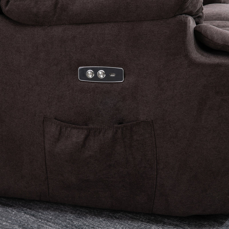 Poltrona Alzapersona Elettrica 1 Motore in Tessuto Marrone