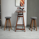 Set 2 Sgabelli da Bar Imbottiti 41x41x69 cm in Legno e Tessuto Grigio